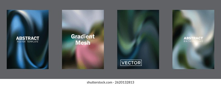 Abstract Gradient Mesh Backgrounds Vector Poster Templates
