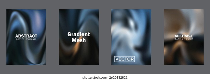 Abstract Gradient Mesh Backgrounds Vector Poster Templates
