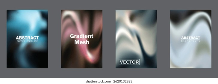 Modelos de pôster vetorial de fundos de malha de gradiente abstrata
