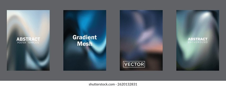 Abstract Gradient Mesh Backgrounds Vector Poster Templates
