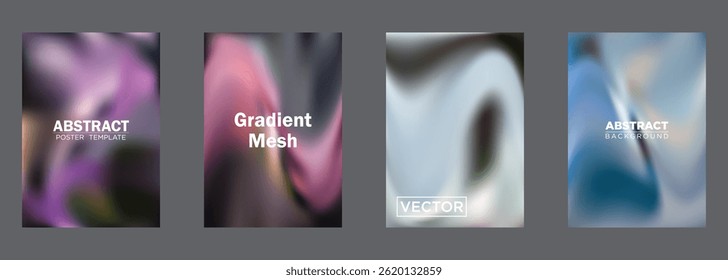 Abstract Gradient Mesh Backgrounds Vector Poster Templates
