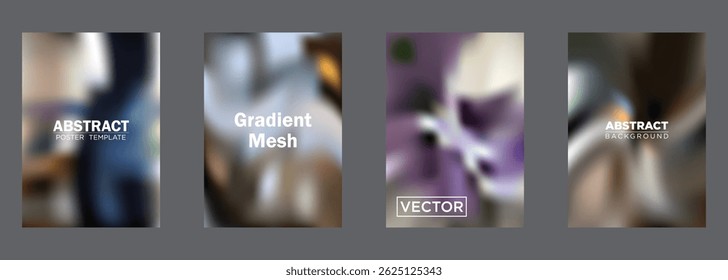 Abstract Gradient Mesh Backgrounds Vector Poster Templates
