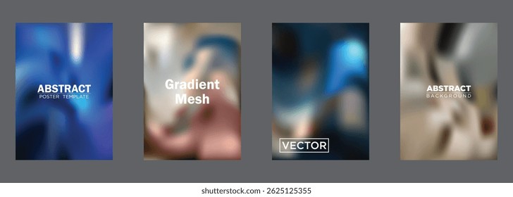 Abstract Gradient Mesh Backgrounds Vector Poster Templates
