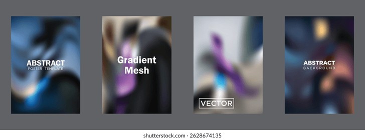 Modelos de pôster vetorial de fundos de malha de gradiente abstrata
