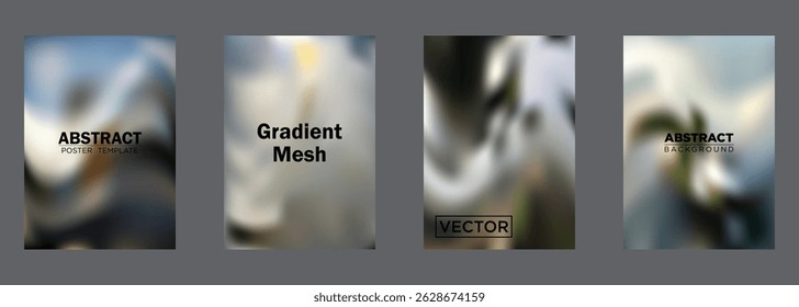 Abstract Gradient Mesh Backgrounds Vector Poster Templates
