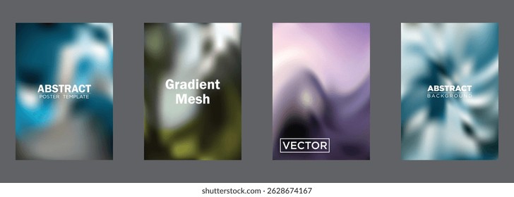 Abstract Gradient Mesh Backgrounds Vector Poster Templates
