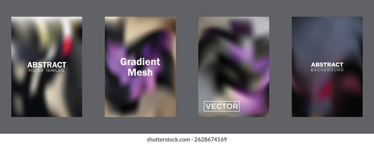 Abstract Gradient Mesh Backgrounds Vector Poster Templates
