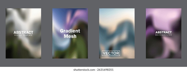 Abstract Gradient Mesh Backgrounds Vector Poster Templates
