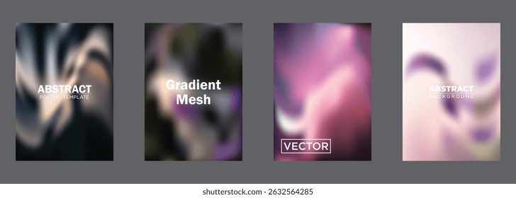 Abstract Gradient Mesh Backgrounds Vector Poster Templates
