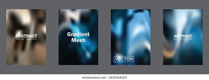 Abstract Gradient Mesh Backgrounds Vector Poster Templates Design
