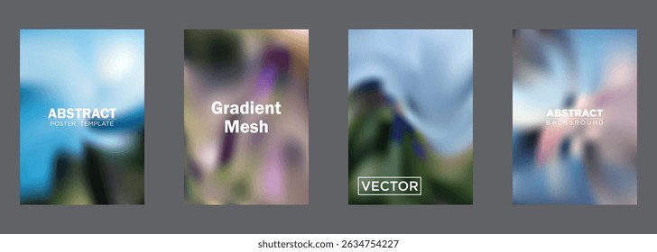 Abstract Gradient Mesh Backgrounds Vector Poster Templates
