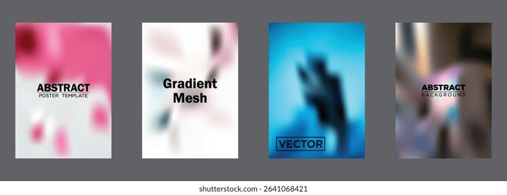 Abstract Gradient Mesh Backgrounds Vector Poster Templates
