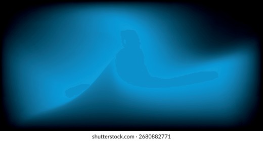 abstract gradient mesh blue and black background. Vector Illustration with place for your text