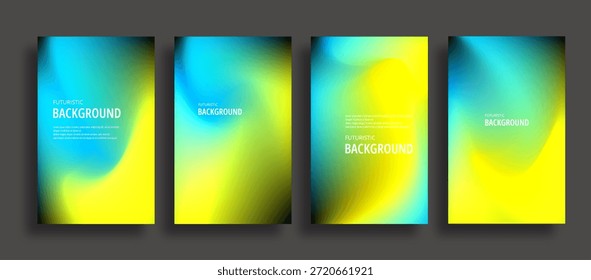 Abstractas malla degradada de diseño de colores azul y amarillo