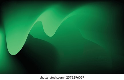 abstract gradient mesh green and black background. Vector Illustration with place for your text