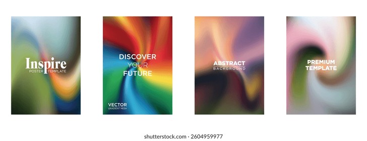 Abstract Gradient Mesh Poster Templates Inspire, Discover Future