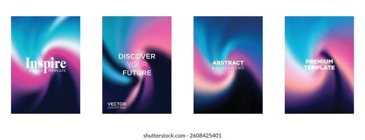 Abstract Gradient Mesh Poster Templates Inspire, Discover Future