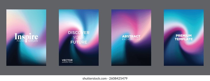 Abstract Gradient Mesh Poster Templates Premium Design Backgrounds