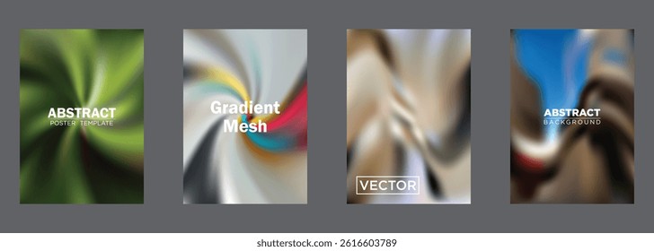 Abstract Gradient Mesh Poster Templates Vector Background Designs
