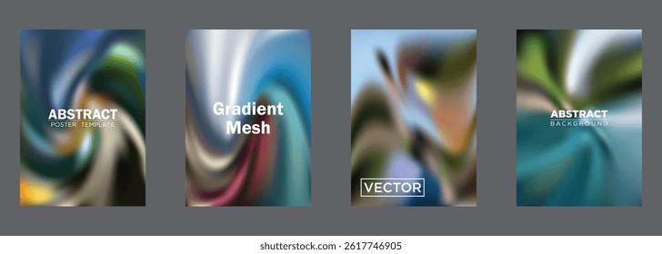 Abstract Gradient Mesh Poster Templates Vector Background Designs
