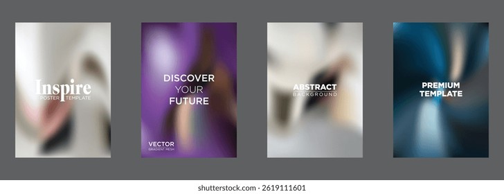 Abstract Gradient Mesh Poster Templates Inspire, Discover Future