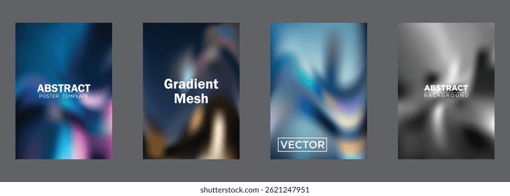 Abstrato Gradiente Malha Pôster Modelos Vetor Fundo Designs
