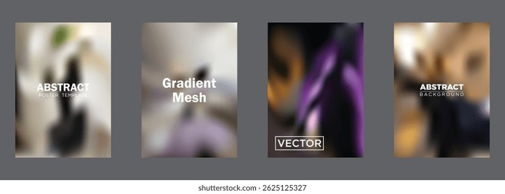Abstrato Gradiente Malha Pôster Modelos Vetor Fundo Designs
