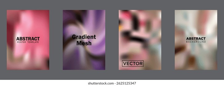 Abstract Gradient Mesh Poster Templates Vector Background Designs
