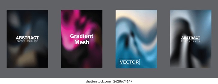Abstract Gradient Mesh Poster Templates Vector Background Designs
