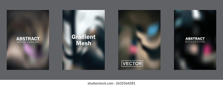Abstract Gradient Mesh Poster Templates Vector Background Designs
