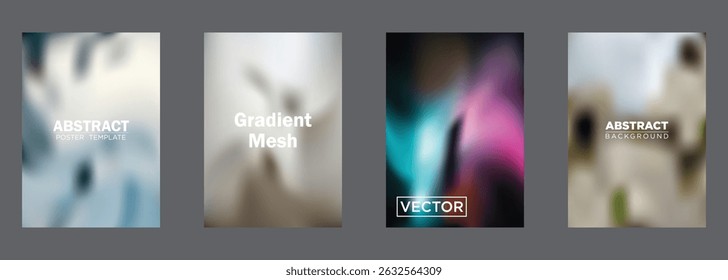 Diseños de fondo de Vector de Plantillas de póster de malla de degradado Abstractas
