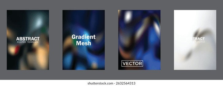 Abstract Gradient Mesh Poster Templates Vector Background Designs
