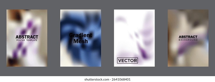 Abstract Gradient Mesh Poster Templates Vector Background Designs
