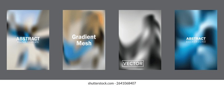 Abstract Gradient Mesh Poster Templates Vector Background Designs
