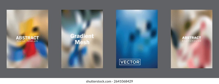 Abstract Gradient Mesh Poster Templates Colorful Blurred Backgrounds
