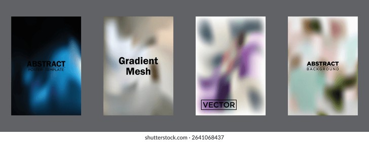 Abstract Gradient Mesh Poster Templates Vector Background Designs
