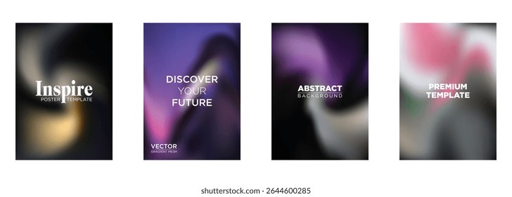 Abstract Gradient Mesh Poster Templates Inspire, Future, Background