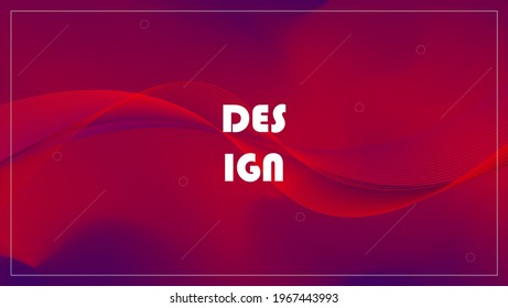 Abstract Gradient Mesh Red Purple Background With Wave Shape Element