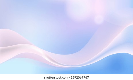 Abstract gradient mesh wave background. Soft pastel blue and pink modern minimalist fluid backdrop. Elegant blurred smooth flowing texture for web template, home page, and landing page design.