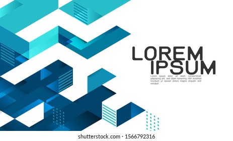 Abstract gradient mixed geometric template and modern overlapping on white background. Vector illustration