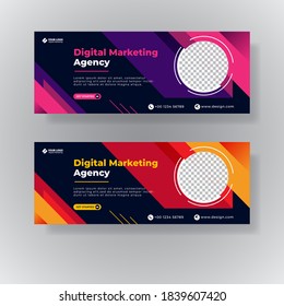 Abstract gradient modern geometric banner template design.Suitable for advertising and promotion in social media post, blog, web, cover, header,business marketing.Vector Illustration.