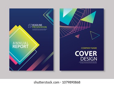 Abstract gradient modern geometric flyer and poster design template background. Use for brochure, book cover, report, corporate, annual, business, magazine, banner.