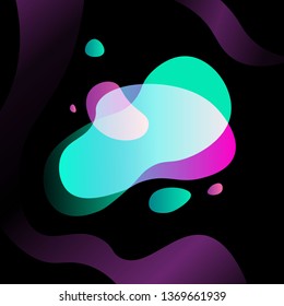 Abstract gradient modern graphic elements. Banners with flowing liquid shapes. Logo, flyer, presentation, invitation, card template. Vector illustration.