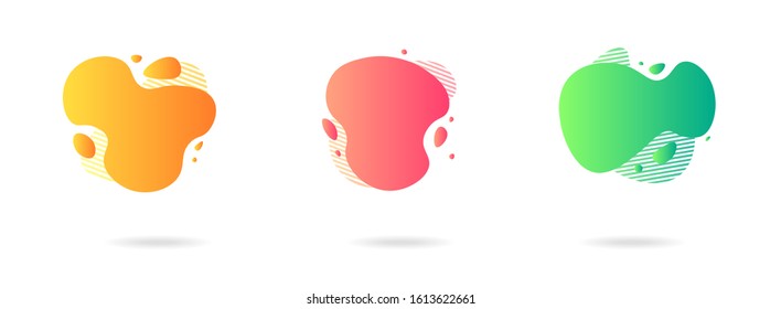 Abstract gradient modern graphic elements. Banners with flowing liquid shapes. Logo, flyer, presentation, invitation, card template. Vector illustration.