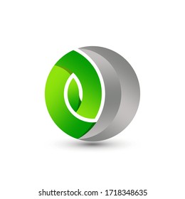 Abstract Gradient Moon Leaf Company Modern Logo Design Template Premium Vector