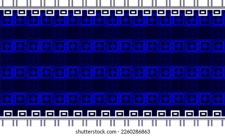 Abstract Gradient Mosaic Brick Stacked Blue Background with White Frame