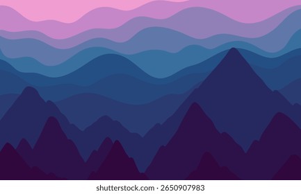 Abstract Gradient Mountain Landscape – Vector Background Illustration.Perfect for tech designs, websites, and presentations.
