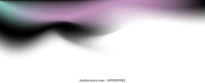 Abstract gradient mountains pattern. Minimal landscape with white hills. Wide gradient background. Vector abstract concept. Fluffy mesh gradation multicolor background in black and white