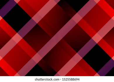 Abstract gradient multi colored dark striped background. Abstract red and black diagonal lines check plaid pattern background vector illustration.