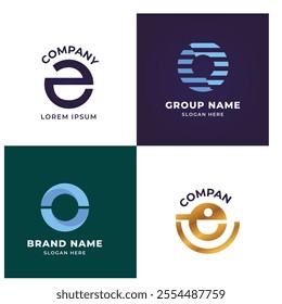 Abstract Gradient N Letter Modern Logo Collection 